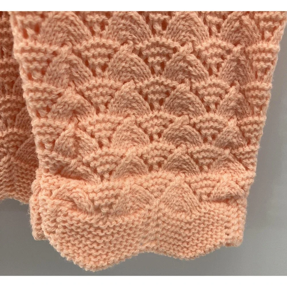 Vintage Wintuk Cardigan Sweater‎ Womens Medium Peach Button Front Made USA 90s